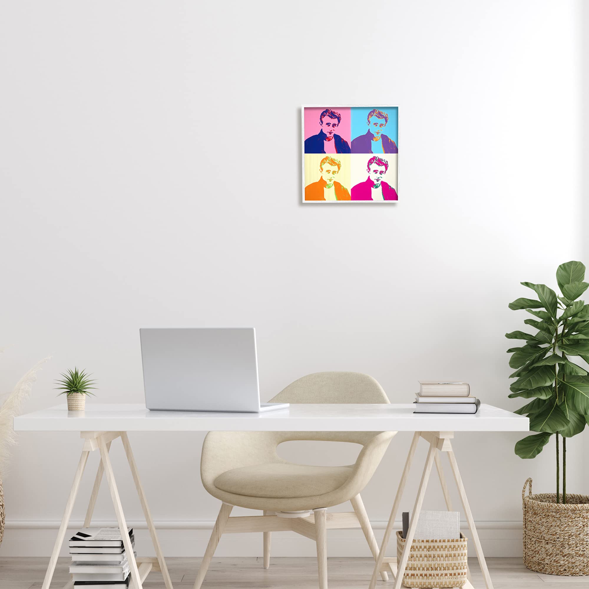 Stupell Industries Modern Pop Art Portrait Squares - Abstract Man Wall Decor by AbcArtAttack - Perfect for Living Room, Bedroom & Office Decor