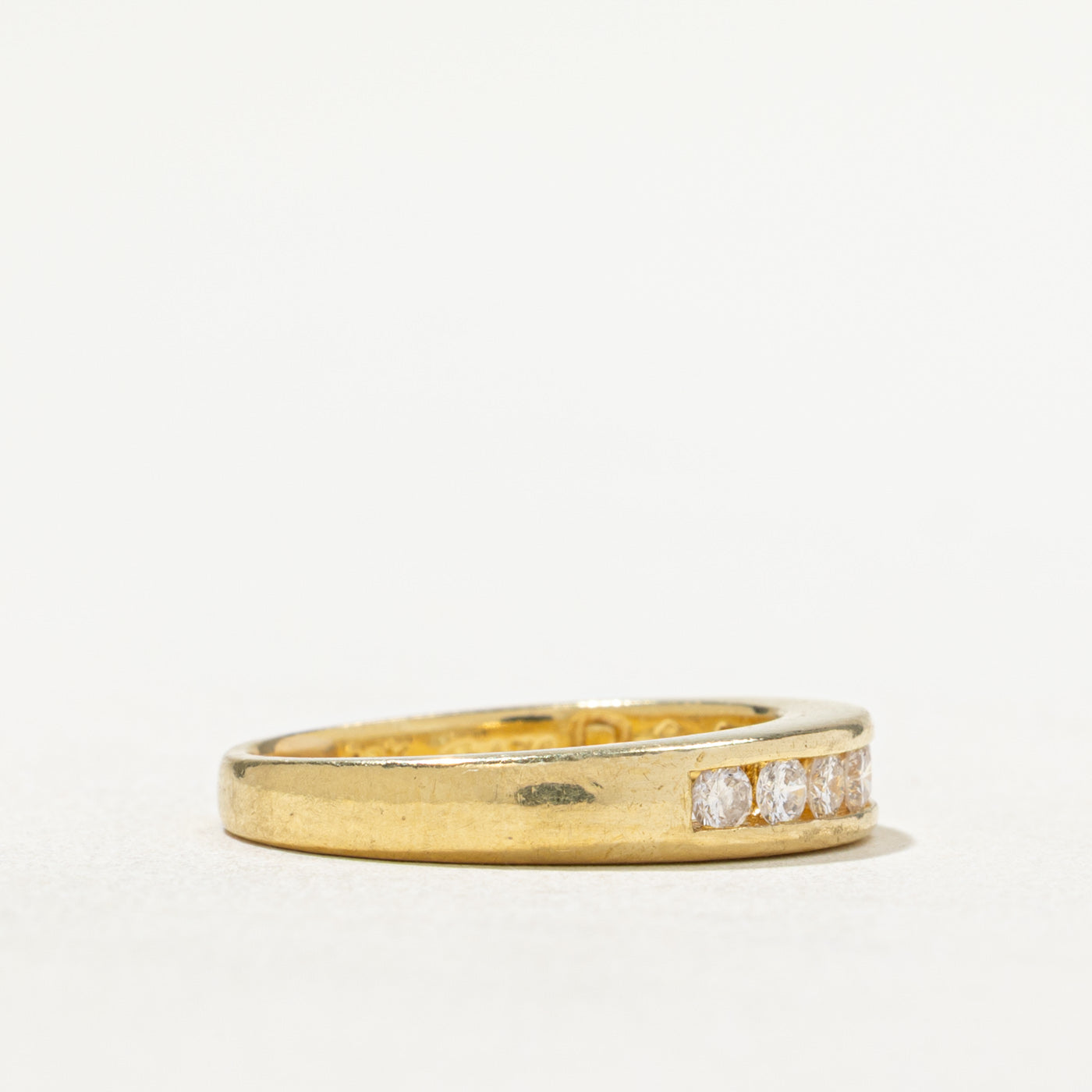 Channel Set Semi Eternity Diamond Wedding Band | 0.29ctw Round Cut Diamonds | Size 6 | Perfect for Anniversary Gifts & Bridal Jewelry