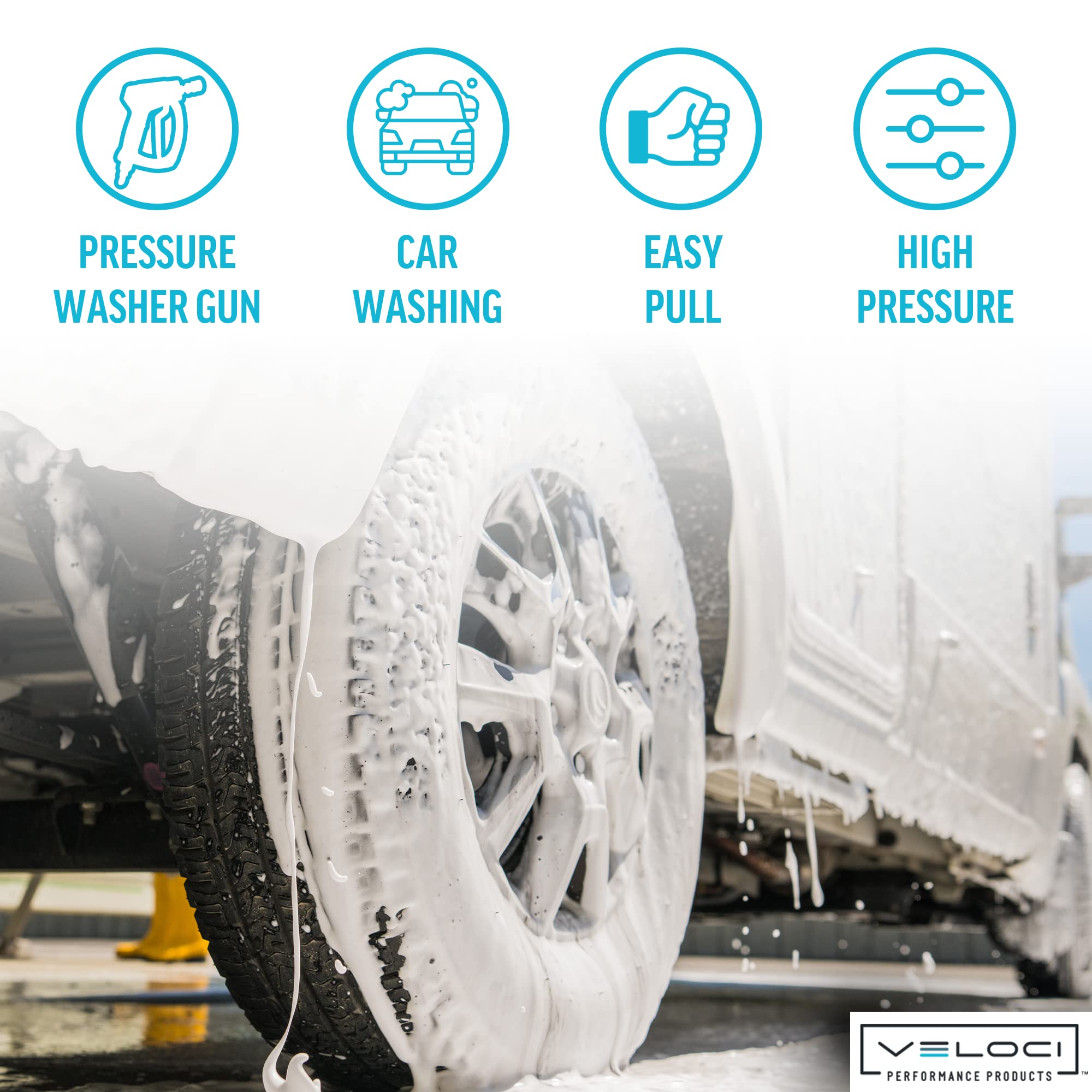 MTM Hydro Acqua Shine Auto Detailing Kit - PF22.2 Foam Cannon & Pressure Washer Spray Gun with 50' Kobrajet Hose | Professional Car Wash System for Home & Commercial Use | Perfect for Detailing, Ceramic Coating & Vehicle Maintenance