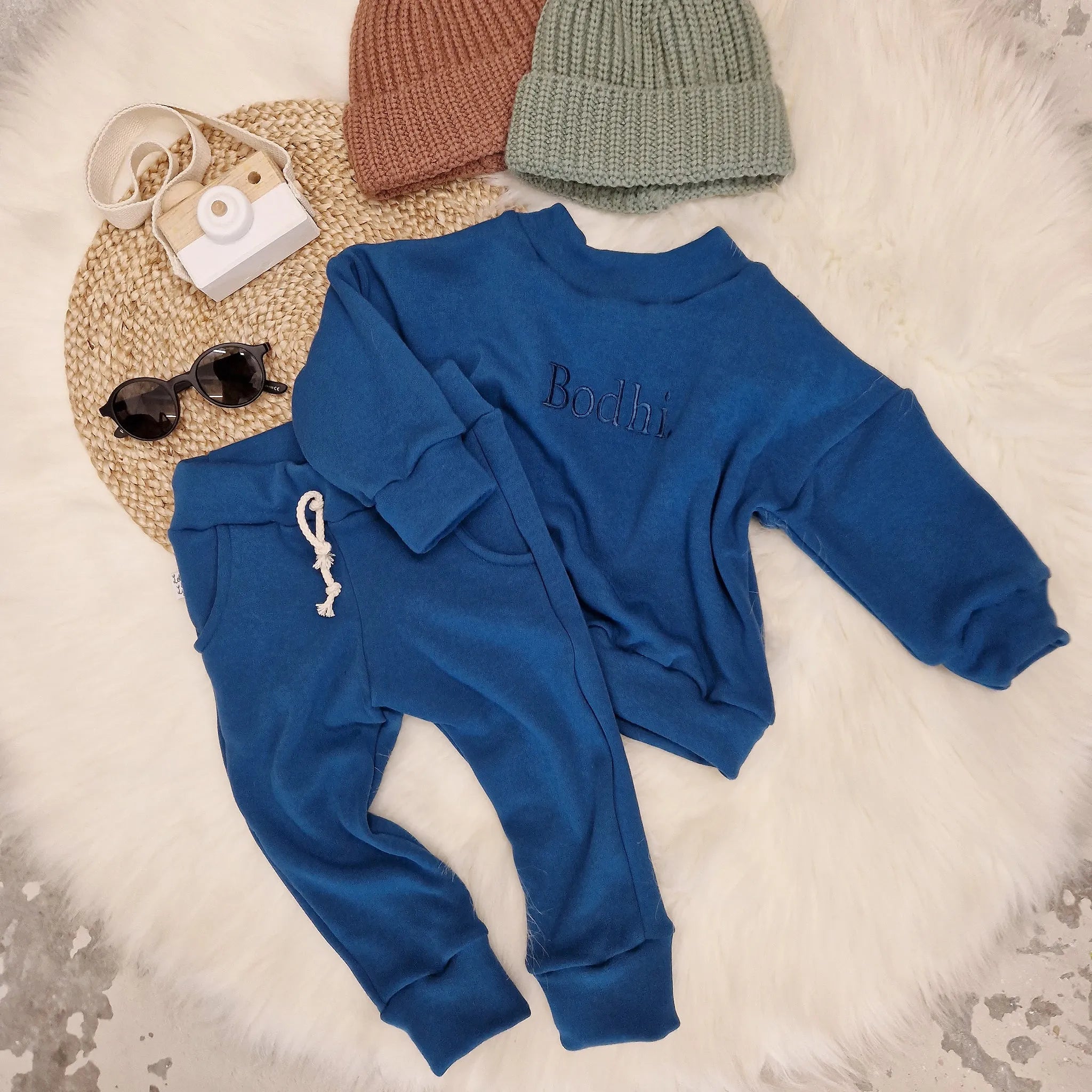 Personalized Ocean Blue Kids Lounge Set for Boys & Girls | Soft & Comfortable Pajama Set for Ages 0-10 Years | Perfect for Bedtime, Lounging & Family Movie Nights
