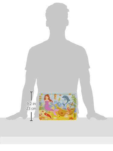 Bigjigs Toys Wooden Tray Puzzle - Mermaid Theme, 24-Piece Educational Puzzle for Kids Ages 3+, Perfect for Preschool Learning, Birthday Gifts & Ocean-Themed Playtime