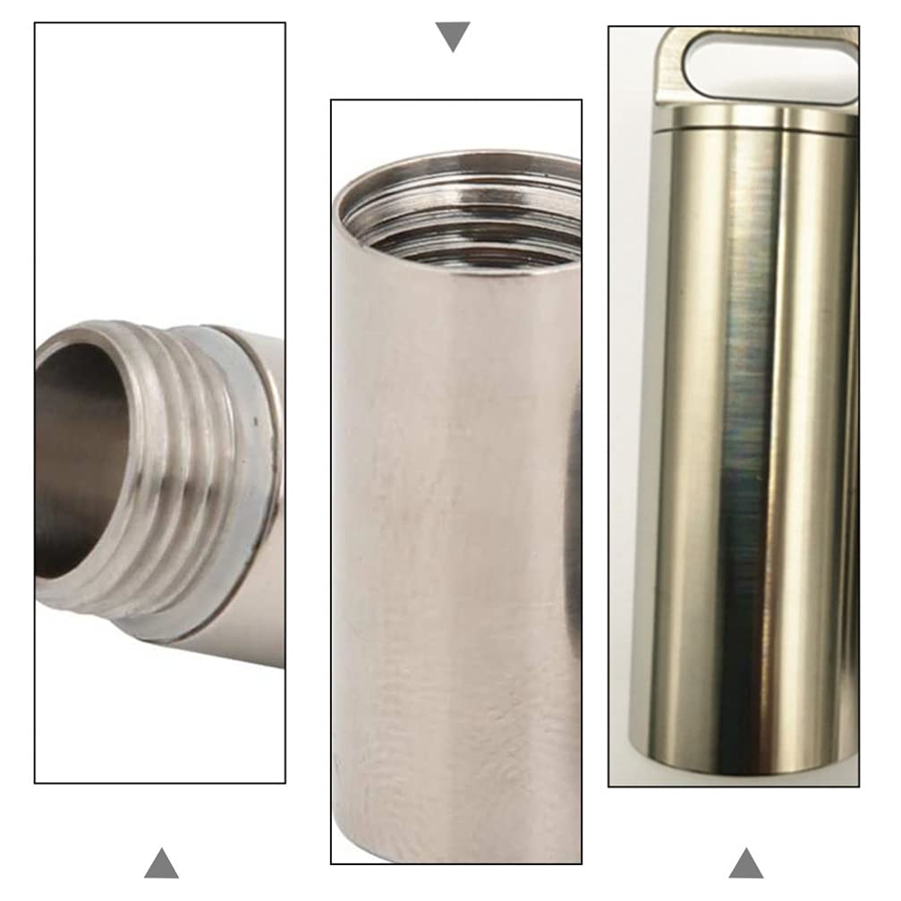 1pc Titanium Alloy Pill Box Keychain - Sealed Medicine Organizer with Reminder, Mini Travel Pill Case Holder for Daily Medication & On-the-Go Use (Perfect for Travel, Work, Gym & Outdoor Activities)