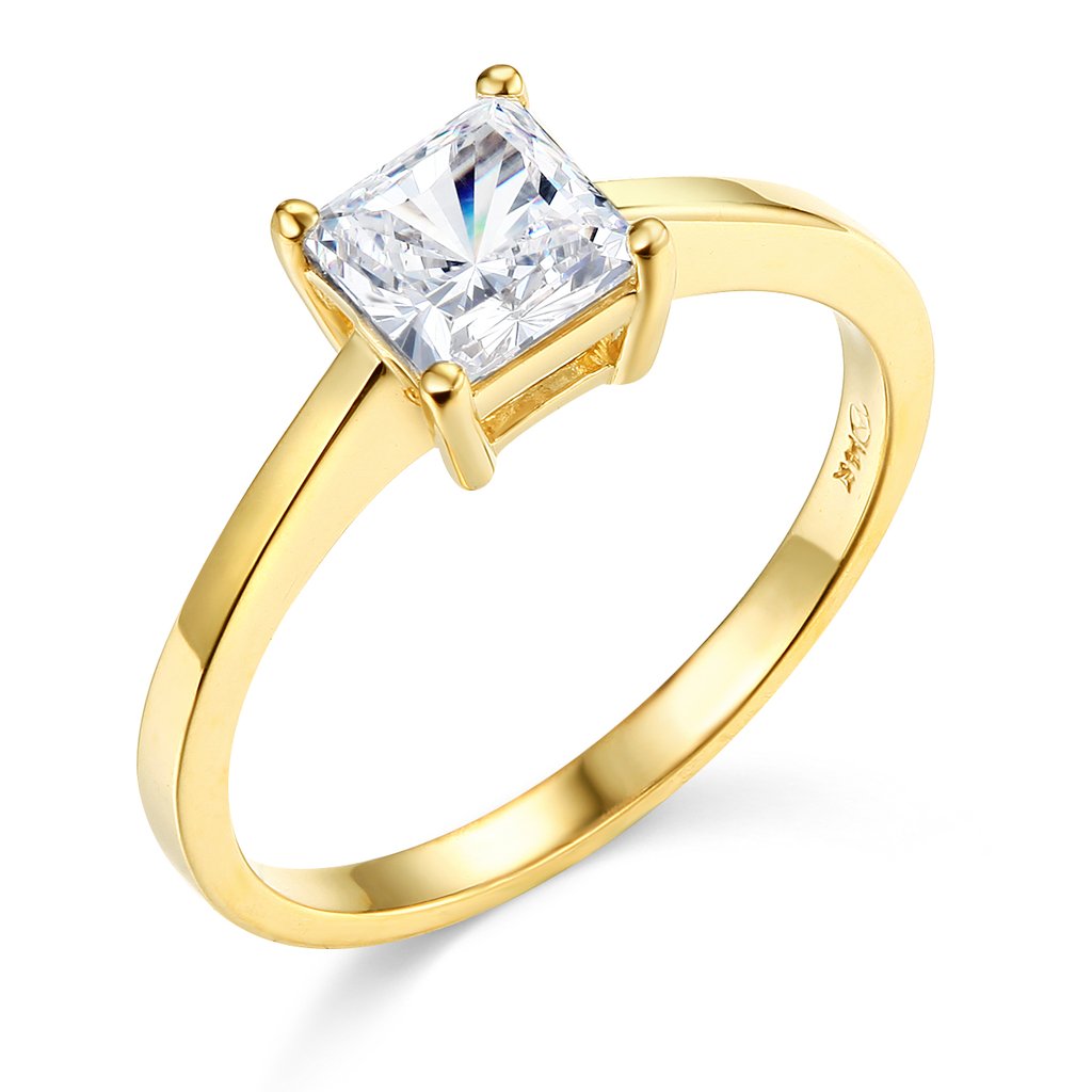 14K White or Yellow Gold Wedding Engagement Ring for Women - Elegant Solitaire Diamond Ring for Proposals, Anniversaries, and Special Occasions