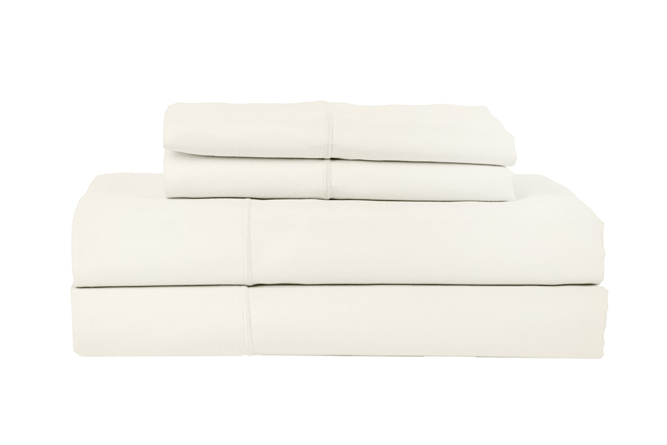 820 Thread Count 100% Cotton Sateen Sheet Set - California King Size, Ivory - Luxury Soft Bed Sheets for Hotel & Home Bedroom Decor
