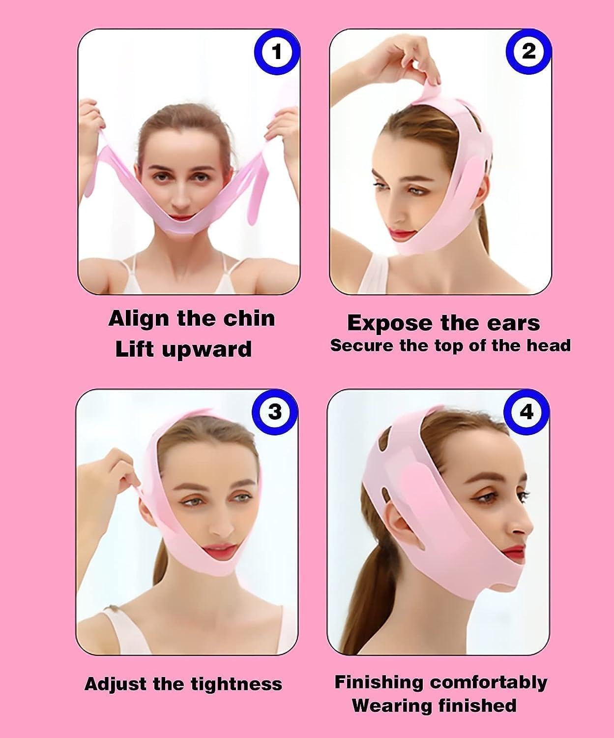 SWAMINE V-Line Lifting Face Mask - Double Chin Reducer & Skin Tightening for Women & Men | Cheek, Chin & Neck Slimming Belt (1 Count) | Perfect for Home Spa, Anti-Aging & Facial Contouring