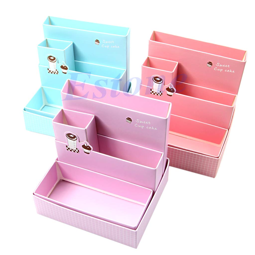 XISAOK DIY Paper Board Makeup Organizer Box - Portable Desk Storage for Cosmetics, Stationery & Decor (Random Color) | Perfect for Home, Office & Travel Use