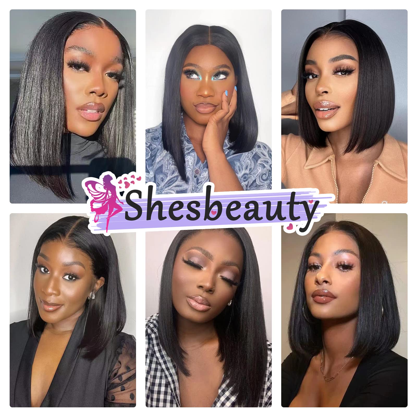 10 Inch HD Lace Front Bob Wig - 13x4 Pre-Plucked Human Hair Wig with 180% Density - Glueless Straight Short Bob Wig for Black Women (Natural Color) - Perfect for Daily Wear, Cosplay & Special Occasions