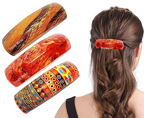 Trendy 3-Piece Ponytail Hair Barrettes Set - Non-Slip Back Clips & Pins for Women & Girls - Perfect for School, Work, Parties & Everyday Hairstyles