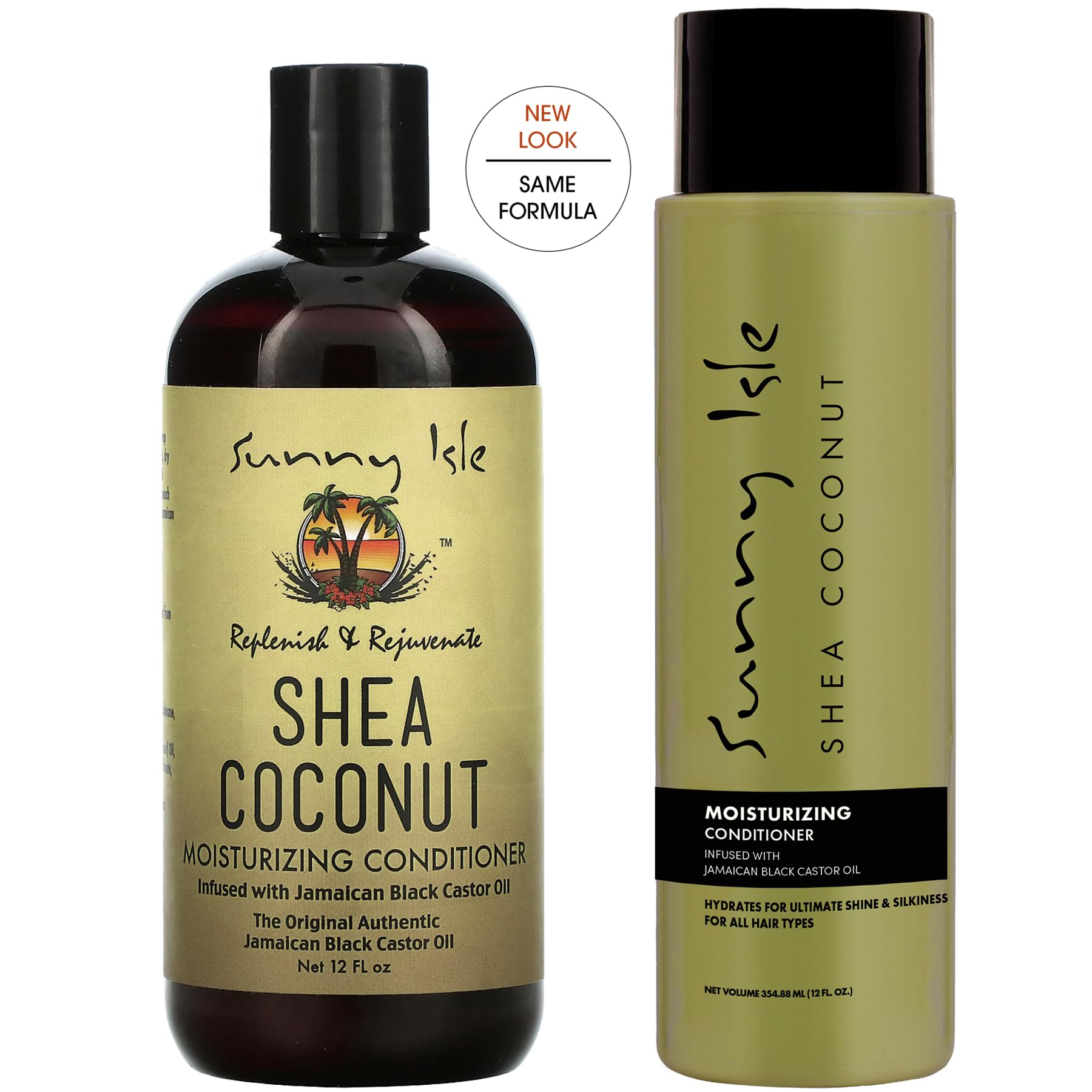 Sunny Isle Shea Coconut Moisturizing Shampoo & Conditioner Set 12oz | Jamaican Black Castor Oil for Curly Hair Care | Hydrating Formula for Dry Curls, Waves, Coils | Silicone, Paraben & Sulfate Free | Perfect for Daily Hair Hydration & Natural Curl Definition
