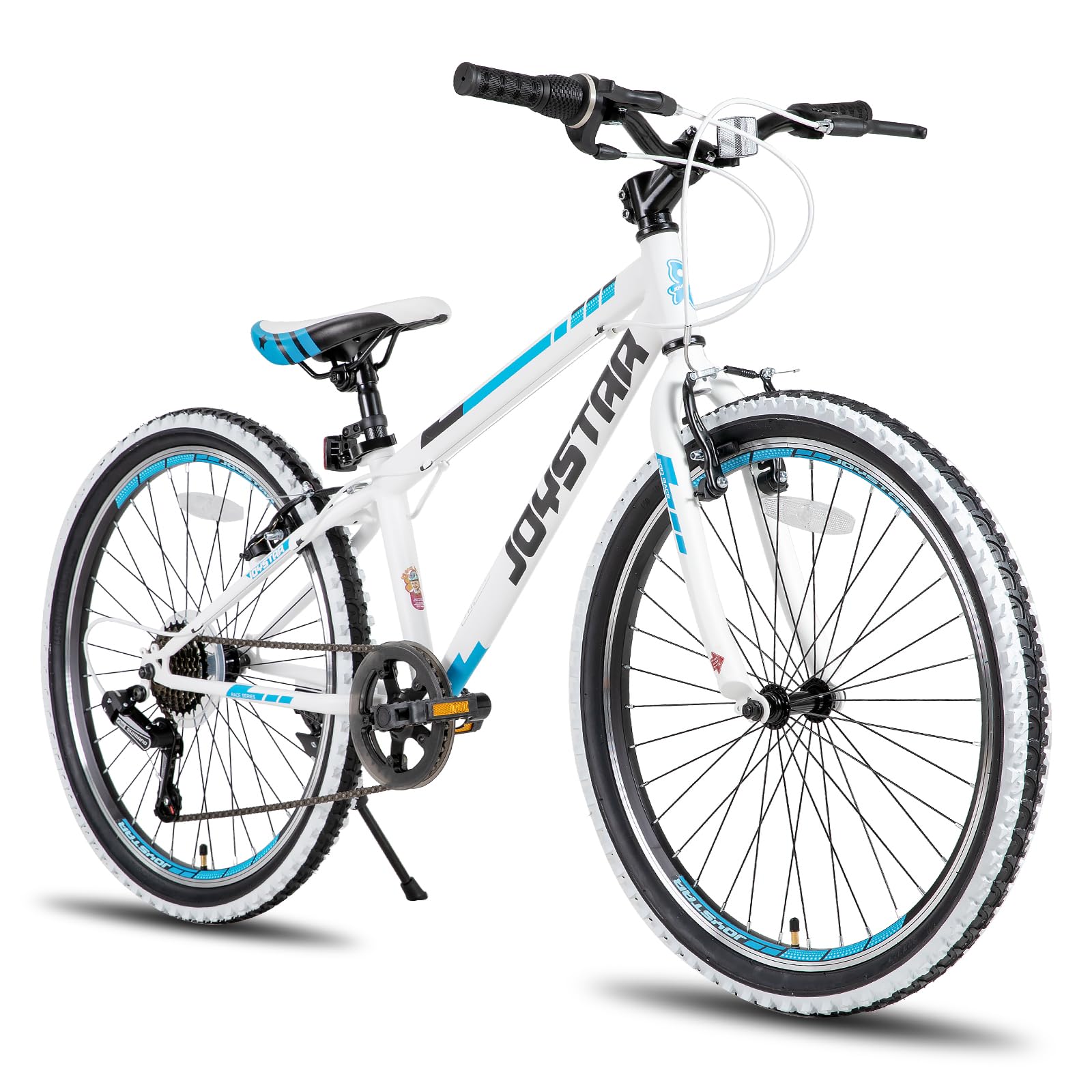 JOYSTAR Lubbock 20-24 Inch Kids Mountain Bike for Boys & Girls Ages 7-12 | 1-Speed & 7-Speed Options | White Wall Knobby Tires | Durable Hardtail Design | Perfect for Neighborhood Rides, Trail Adventures & Learning to Bike