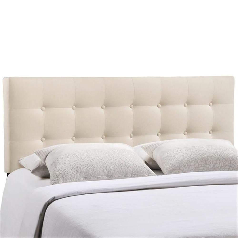 Roseberry Kids Modern Fabric Upholstered Queen Panel Headboard in Ivory - Soft & Durable Bed Frame Headboard for Girls' & Boys' Bedrooms, Nursery Decor, Kids Room Makeover