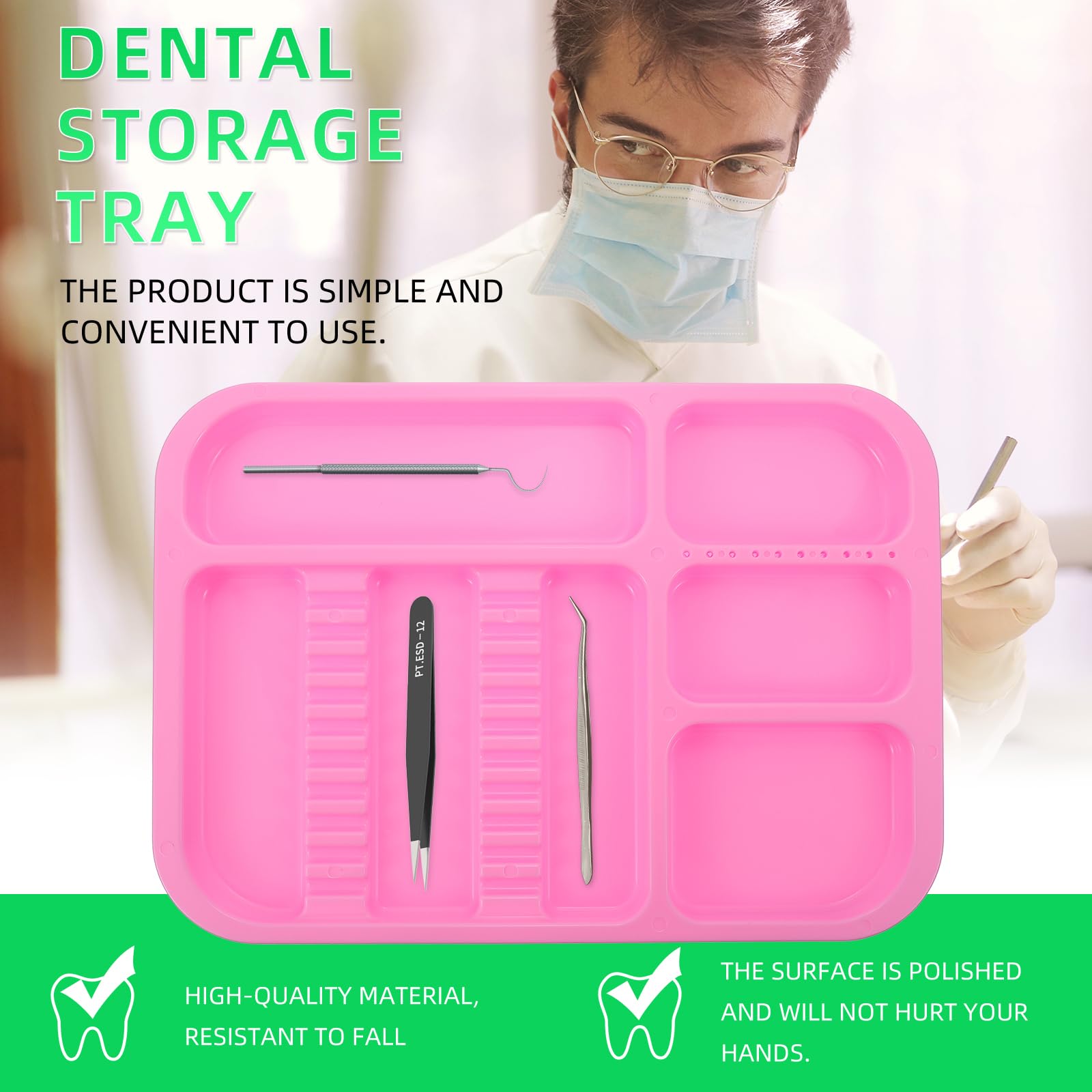Dental Tools Kit - Plastic Dentist Instruments Set for Serving, Fruit Storage & Oral Care (Blue & Green) | Perfect for Home, Clinic & Professional Use