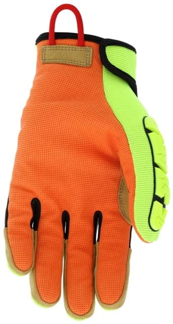 MCR Safety PD4900XL Predator Mechanic Gloves - High Visibility Cut Resistant Work Gloves (X-Large, 1 Pair) for Automotive Repair, Construction & Industrial Safety