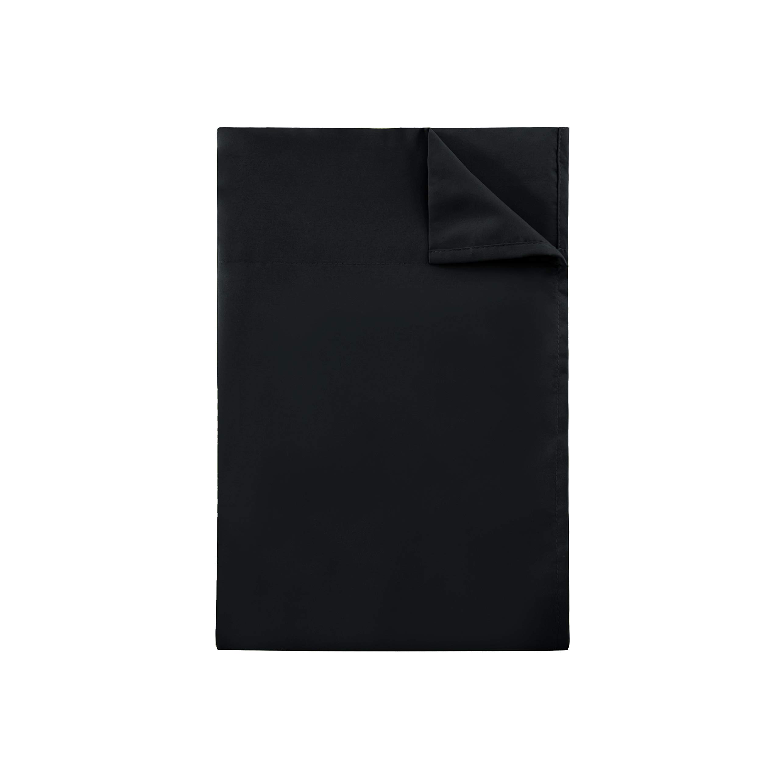 Premium 800 Thread Count Full Size Cotton Flat Sheet - Soft & Breathable Top Bed Sheet, 1 Piece (Black) for Comfortable Sleep & Luxury Bedding