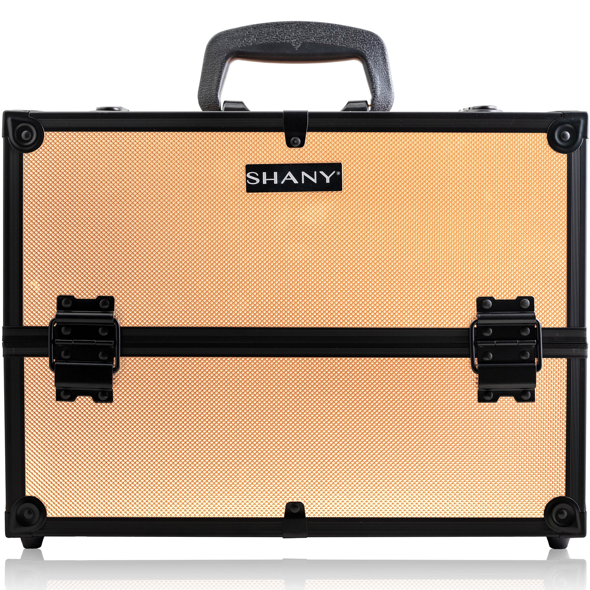 Professional Makeup Train Case with Shoulder Strap & Secure Locks - Portable Cosmetic Organizer for Travel, Salon, and Makeup Artists