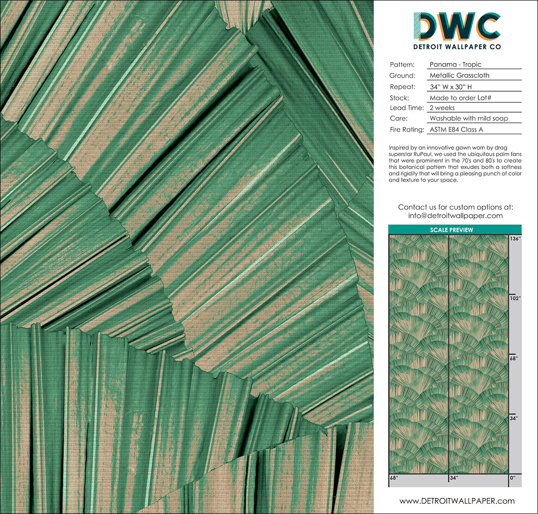 Panama Tropic Grasscloth - Natural Eco-Friendly Wallpaper for Tropical Home Decor & Beach House Design