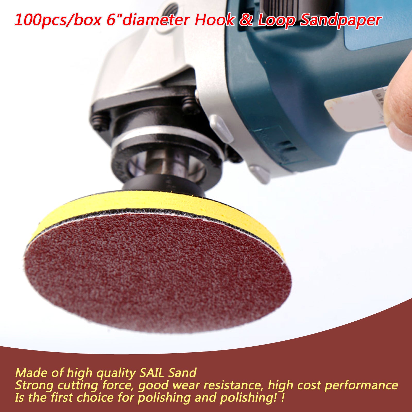 100PCS 6-Inch Hook & Loop Sanding Discs, 40-2000 Grit Sandpaper Sheets for Woodworking, Metal Polishing & Automotive Sanding - Multi-Purpose Abrasive Discs for Orbital Sanders