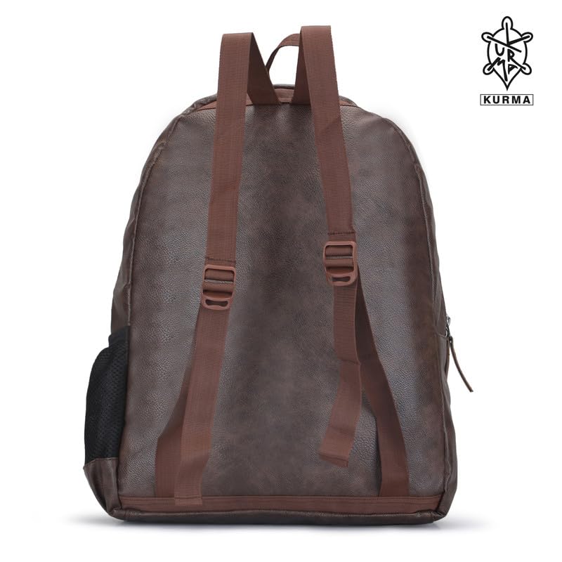 Stylish 14L PU Leather Backpack for Women - Lightweight Laptop Backpack with Bottle Pocket, Perfect for Office, School, Travel & Business (Fits 14