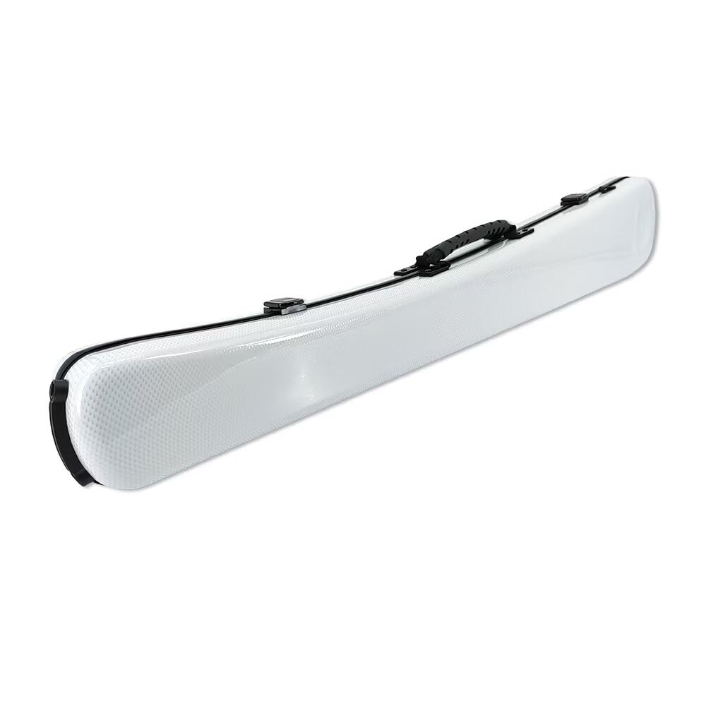 Premium White Upright Double Bass Bow Case - Holds 1-2 French/German Bows - Carbon Fiber Hard Protection Case with Adjustable Shoulder Strap - Ideal for Orchestra Performances, Music School & Professional Musicians