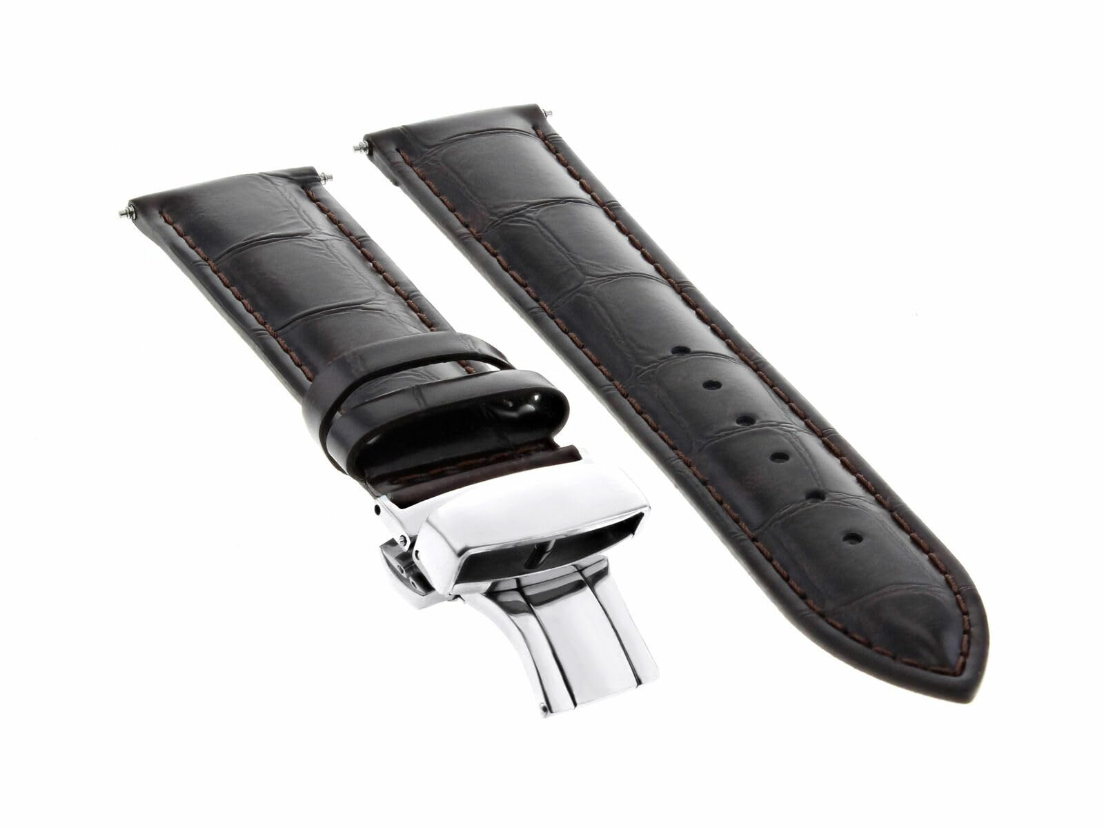 24mm Genuine Leather Watch Band Strap for Oris Watches - Dark Brown Replacement Strap with Deployment Clasp | Dress Watch Accessory for Business & Formal Occasions