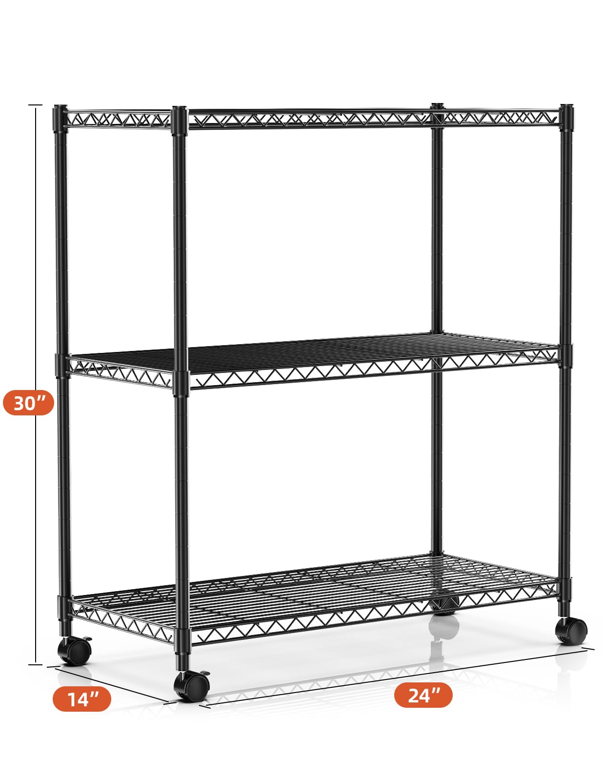 Simple Deluxe Heavy Duty 3-Tier Storage Shelves 750Lb Capacity, 24.02