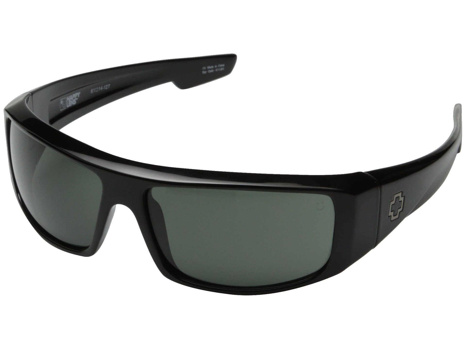 Spy Logan Polarized Sunglasses for Men & Women - Shiny Black/Grey UV Protection - One Size Fits All - Perfect for Driving, Beach & Outdoor Activities
