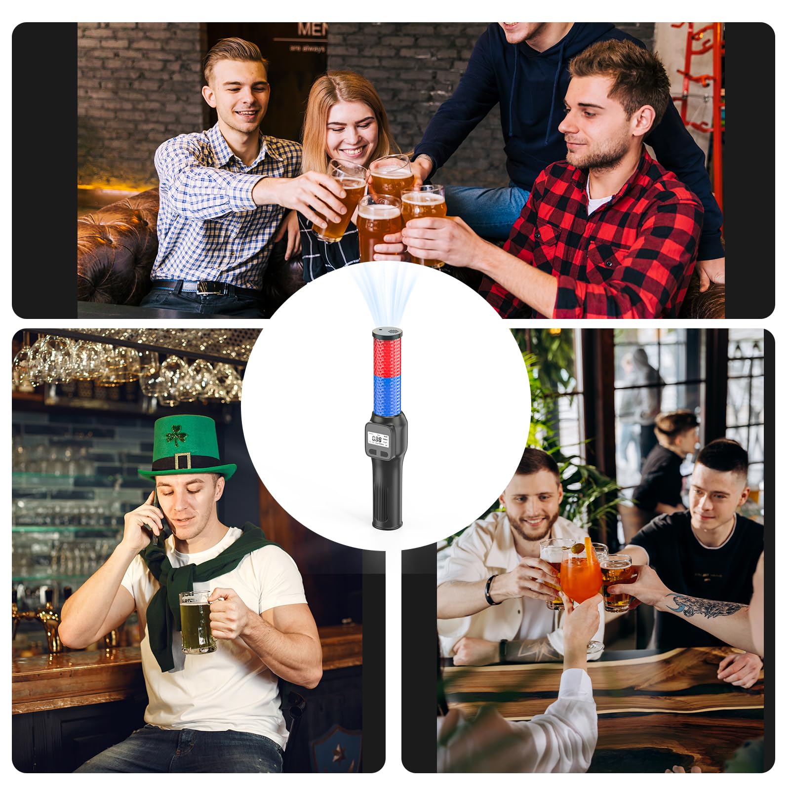 Portable Breathalyzer for Alcohol - Accurate Personal Breath Tester with LCD Display | Alcomate Tester for Home, Car & Workplace Use | Reliable BAC Detection for Safe Driving & Responsible Drinking