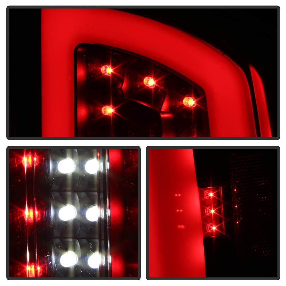 ACANII LED Tail Lights for 2007-2008 Dodge Ram 1500/2500/3500 - Black Housing with Smoke Lens - Left & Right Pair - Upgrade Your Truck's Style & Visibility for Night Driving & Off-Road Adventures