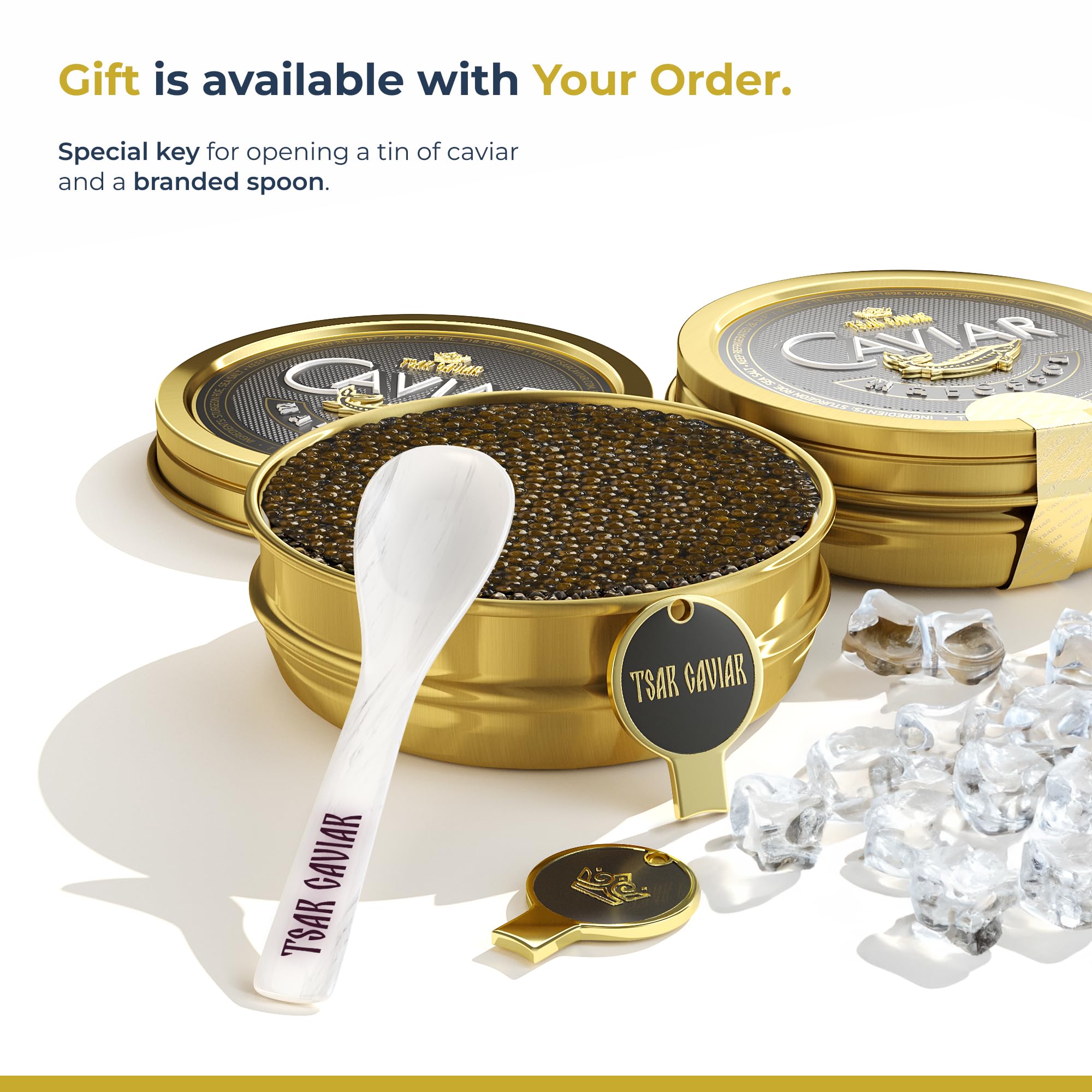 Premium TSAR CAVIAR Imperial Kaluga Fusion Caviar 8.8 oz (250G) - Fresh Black Sturgeon Caviar - Light-Salted Osetra Malossol Fish Roe - Gourmet Food Gift Box with Overnight Delivery - Perfect for Special Occasions, Luxury Gifts & Fine Dining Experiences