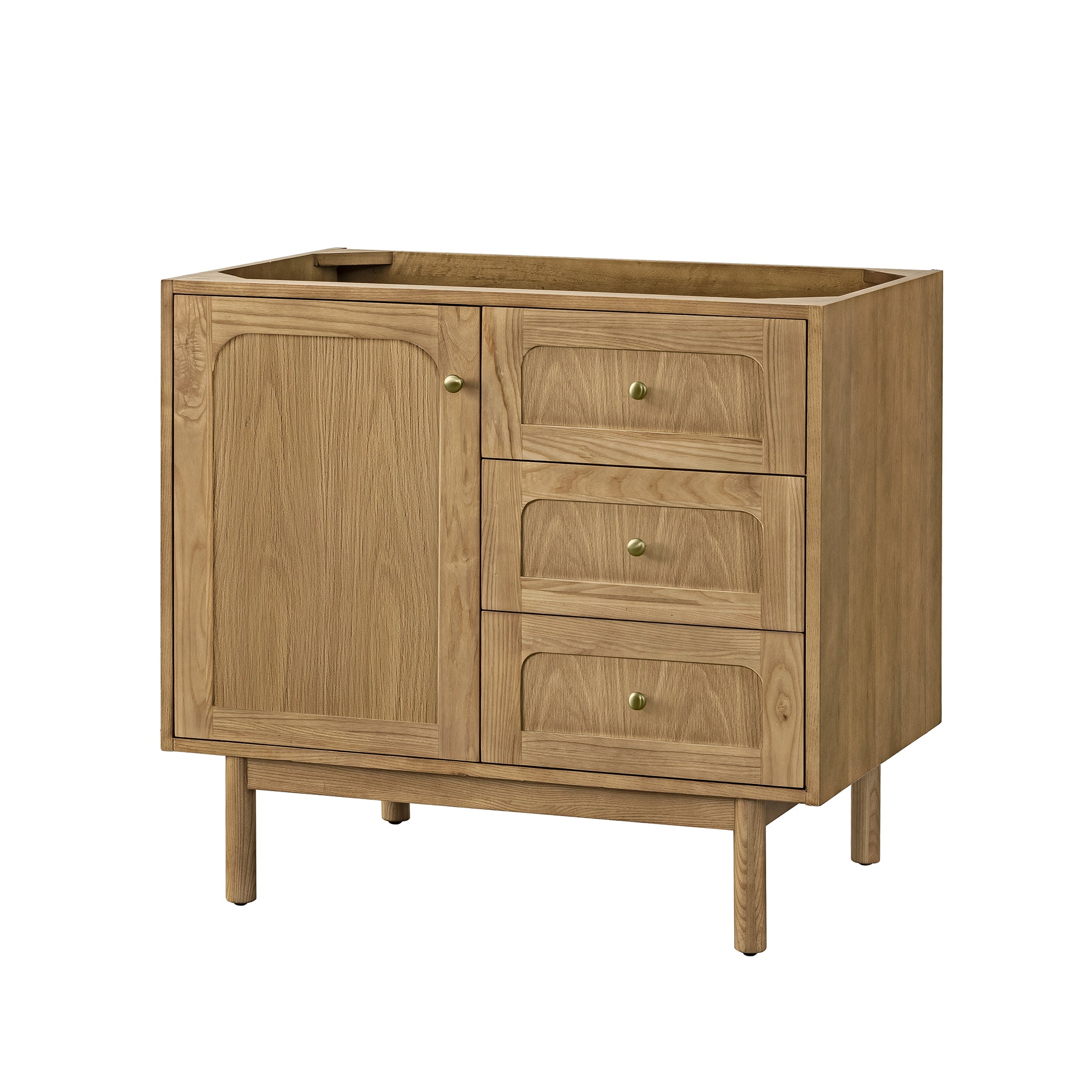 Laurent 36 Inch Single Bathroom Vanity in Light Natural Oak - Perfect for Modern Master Bathrooms & Powder Rooms
