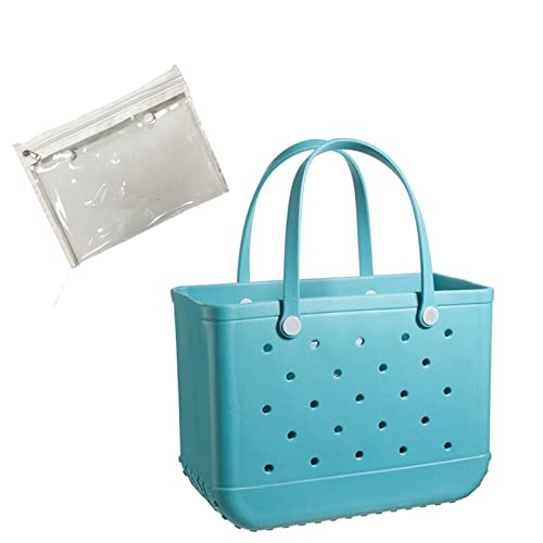 Waterproof Sandproof Rubber Beach Bag - Lightweight Portable Outdoor Tote for Travel, Pool, Sports | Perfect for Beach Days, Swimming, Gym & Summer Activities
