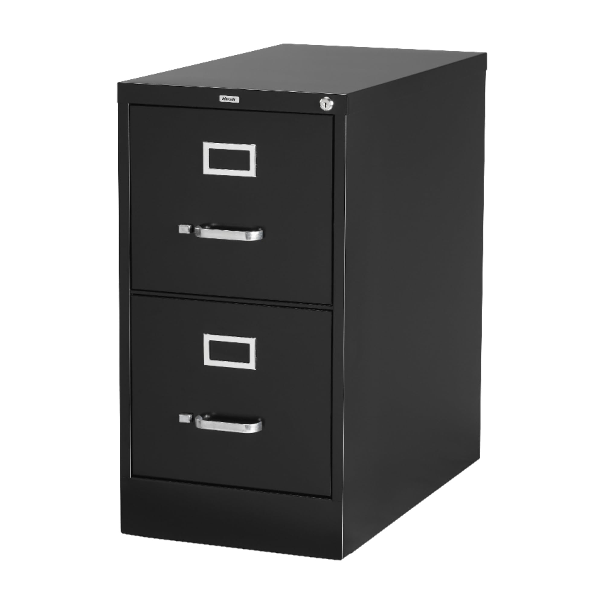 Lorell 2-Drawer Black Metal File Cabinet with Lock - 22