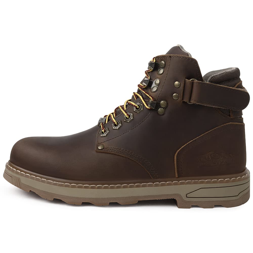 Men's Waterproof Hiking Boots with Wool Lining - Anti-Slip Outdoor Work Boots for Winter Trekking & Camping | Durable Ankle Boots for Hiking, Construction & Snow Activities