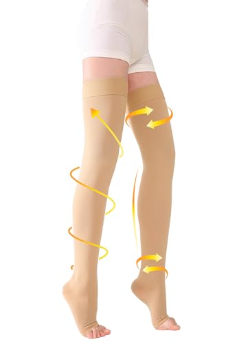 20-30mmhg Open-toe Beige