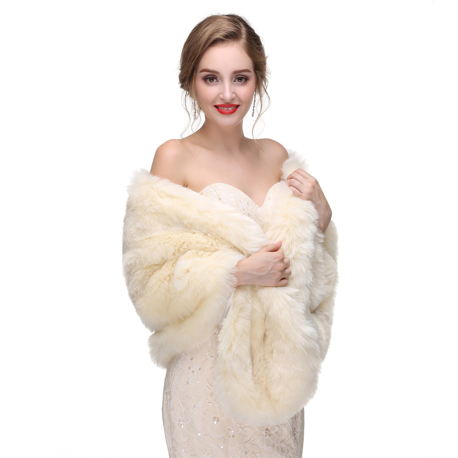 Elegant Women's Wedding Shrug Stole - Lace Bridal Wrap Cape Shawl for Bride, Bridesmaids & Special Occasions | Perfect for Church Ceremonies, Beach Weddings & Formal Events