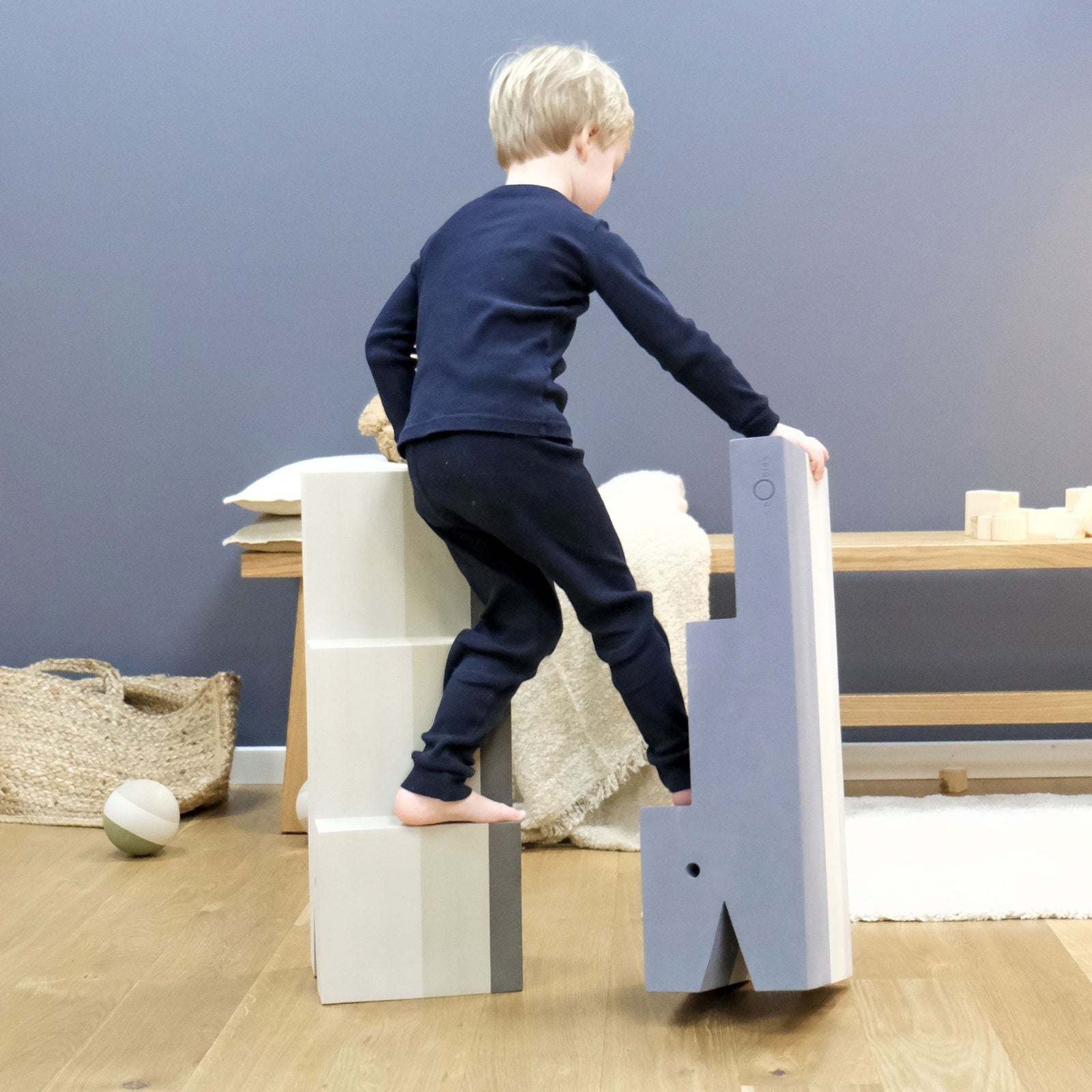 bObles Crocodile L 24 Classic Sand Grey - Kids Climbing Toy for Indoor & Outdoor Play - Perfect for Playrooms, Daycares, and Backyards