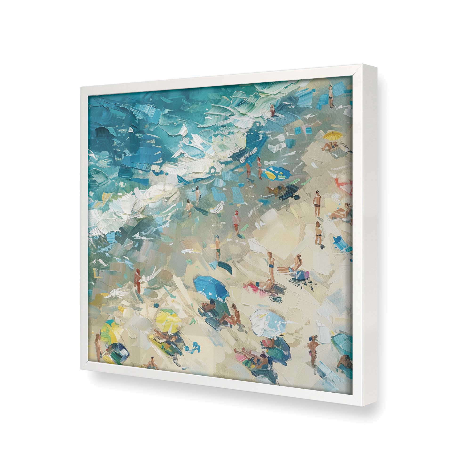 Coastal Harmony Square Print Wall Art - Beach Themed Decor for Living Room, Bedroom & Office - Perfect for Coastal, Nautical & Boho Home Decor Styles