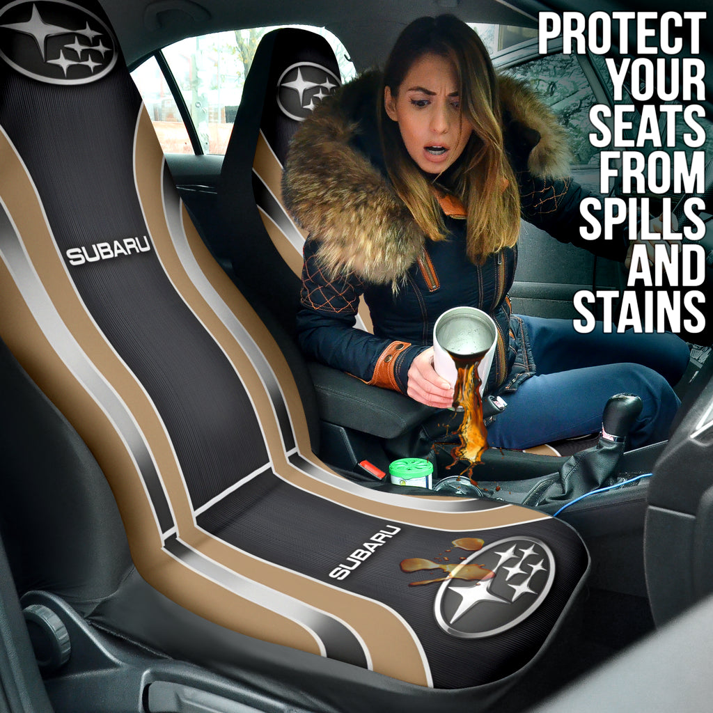 Premium Beige Subaru Car Seat Covers - Universal Fit for Most Subaru Models - Waterproof & Comfortable for Daily Commute, Road Trips & Outdoor Adventures