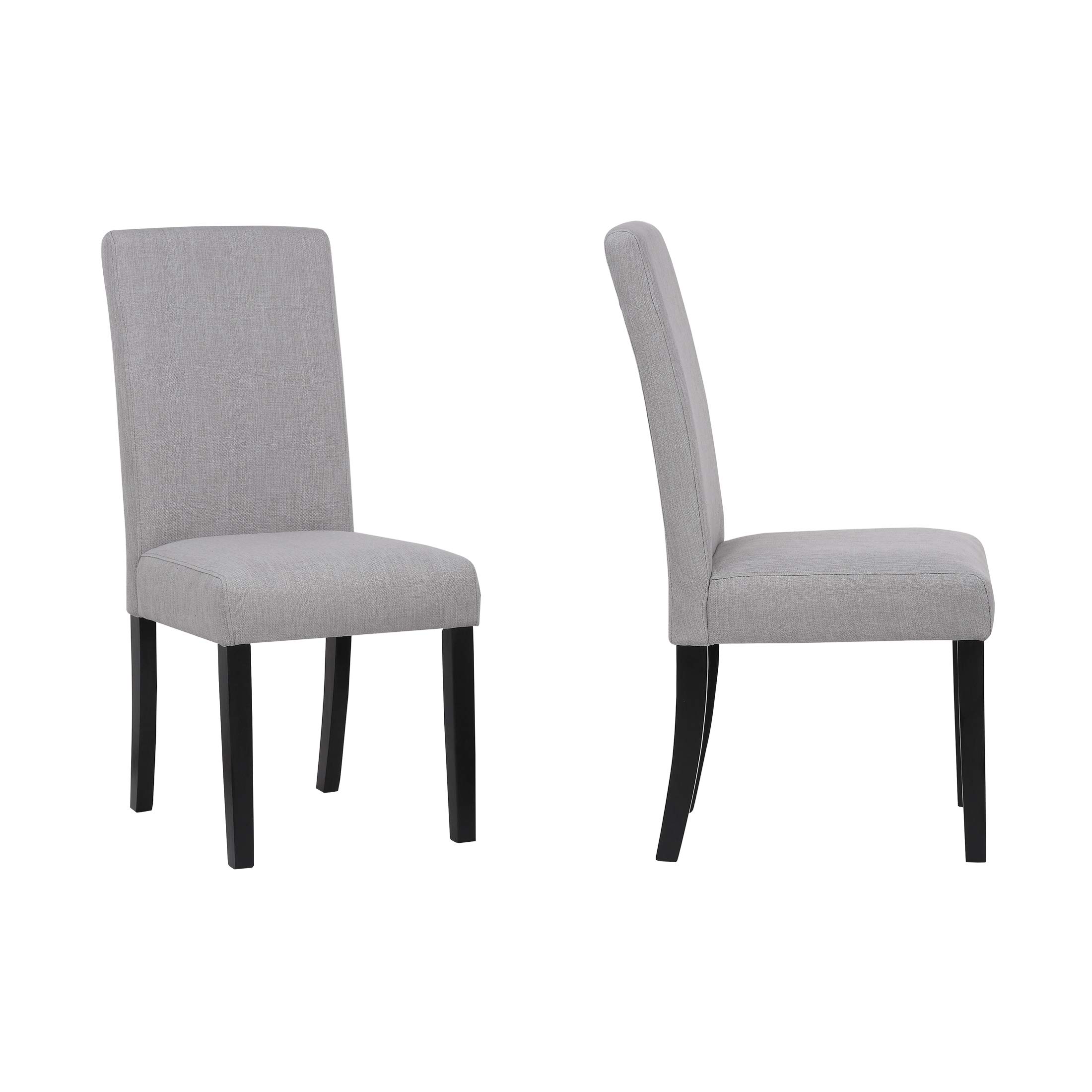 WestinTrends Linox Upholstered Dining Room Chairs Set of 2 - Modern Parsons Kitchen Chairs with Solid Wood Legs & Linen Fabric, Gray - Perfect for Dining Tables & Home Decor