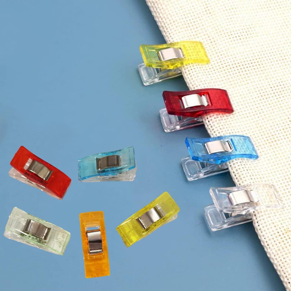 Multipurpose Sewing Clips Set - 60Pcs Craft Clips in 5 Colors for Quilting, Knitting, Scrapbooking & DIY Projects - Perfect as Paper Clips, Clothes Pins & Binding Clips