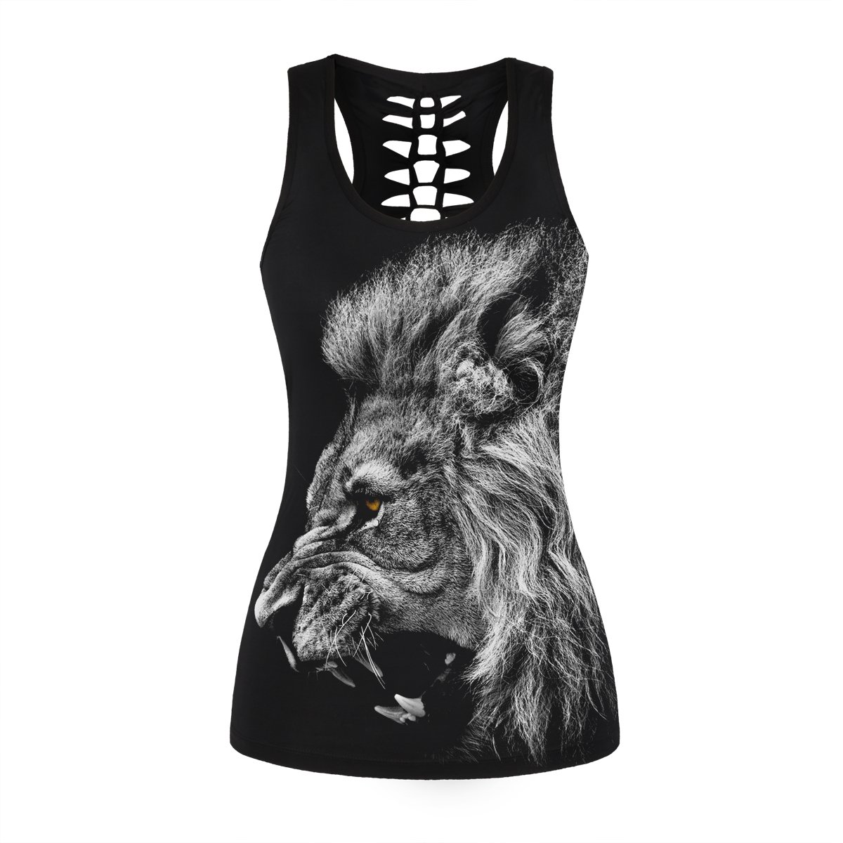 Gothic Skull Print Women's Yoga Tank Top - Sleeveless Workout Shirt for Fitness & Gym | Uyee Fashion