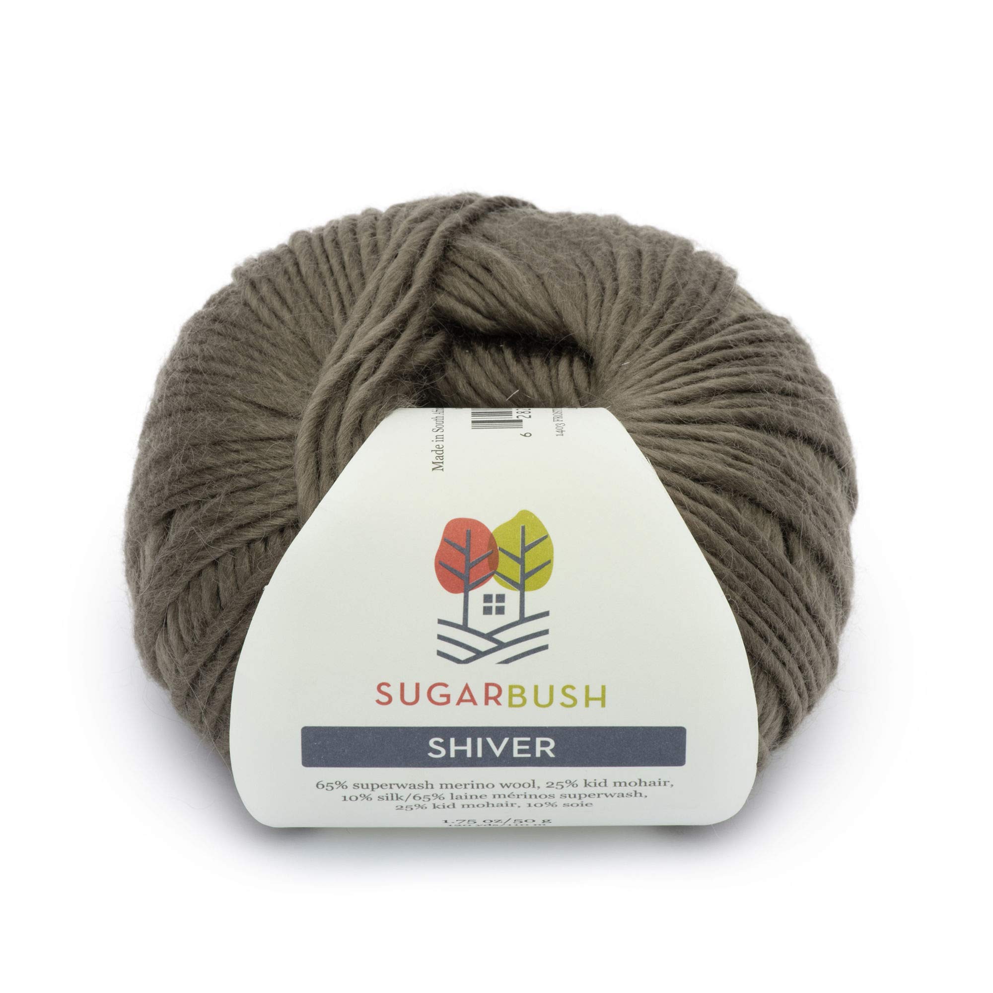 Premium Sugar Bush Yarns Shiver Yarn - 50g Frosty Brown Wool for Knitting & Crocheting - Perfect for Winter Scarves, Hats, and Cozy Home Decor