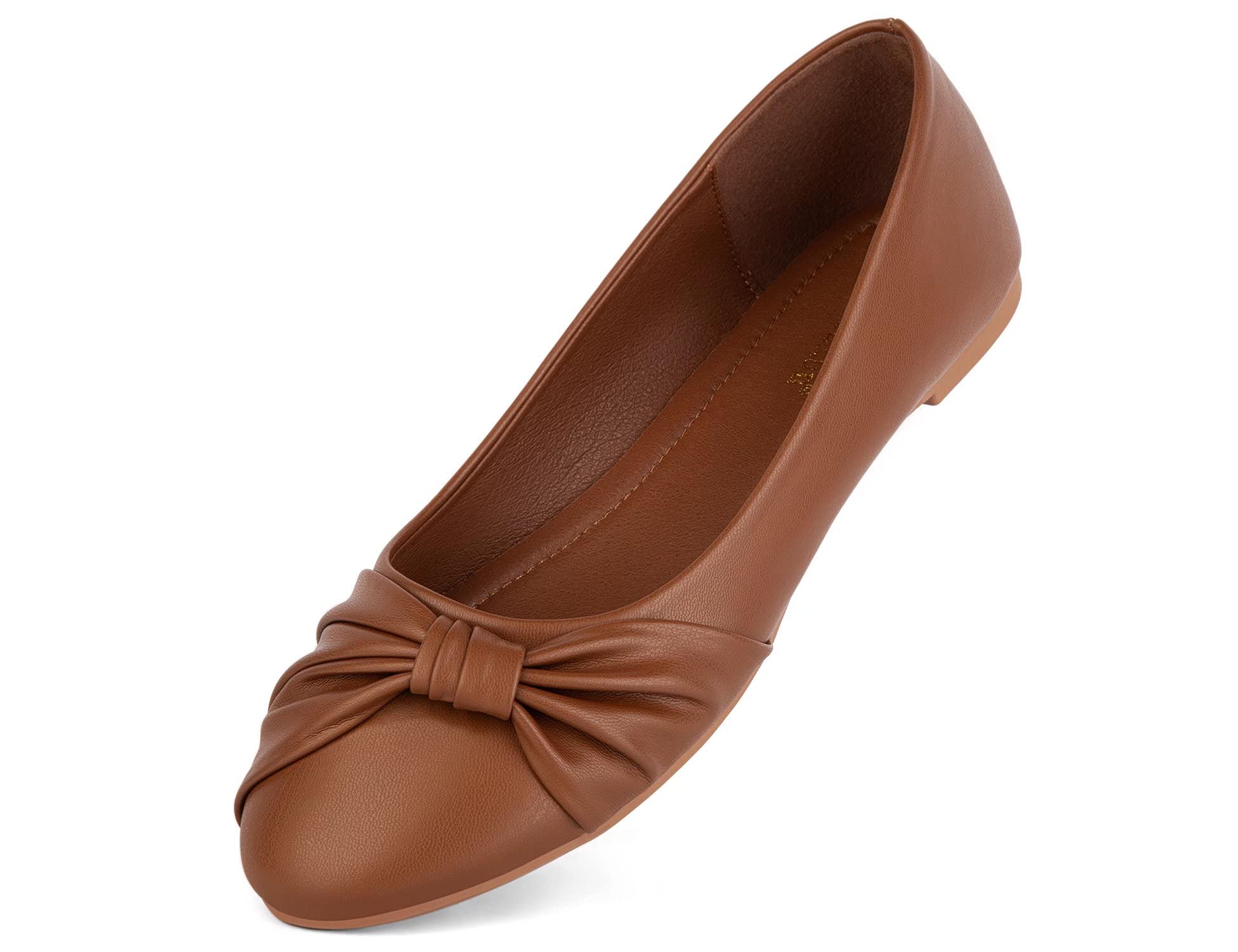 MaxMuxun Women's Comfortable Ballet Flats - Faux Suede Round Toe Slip-On Dress Shoes for Walking, Work & Casual Outfits