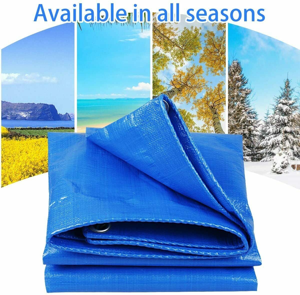 40x60 Heavy Duty 5 Mil Waterproof Tarp Cover - UV Resistant, Rip & Tear Proof Poly Tarpaulin with Reinforced Edges - Perfect for Roof Protection, Camping Gear, Patio Furniture Cover, Pool Cover, Boat Cover & Outdoor Use (Blue)