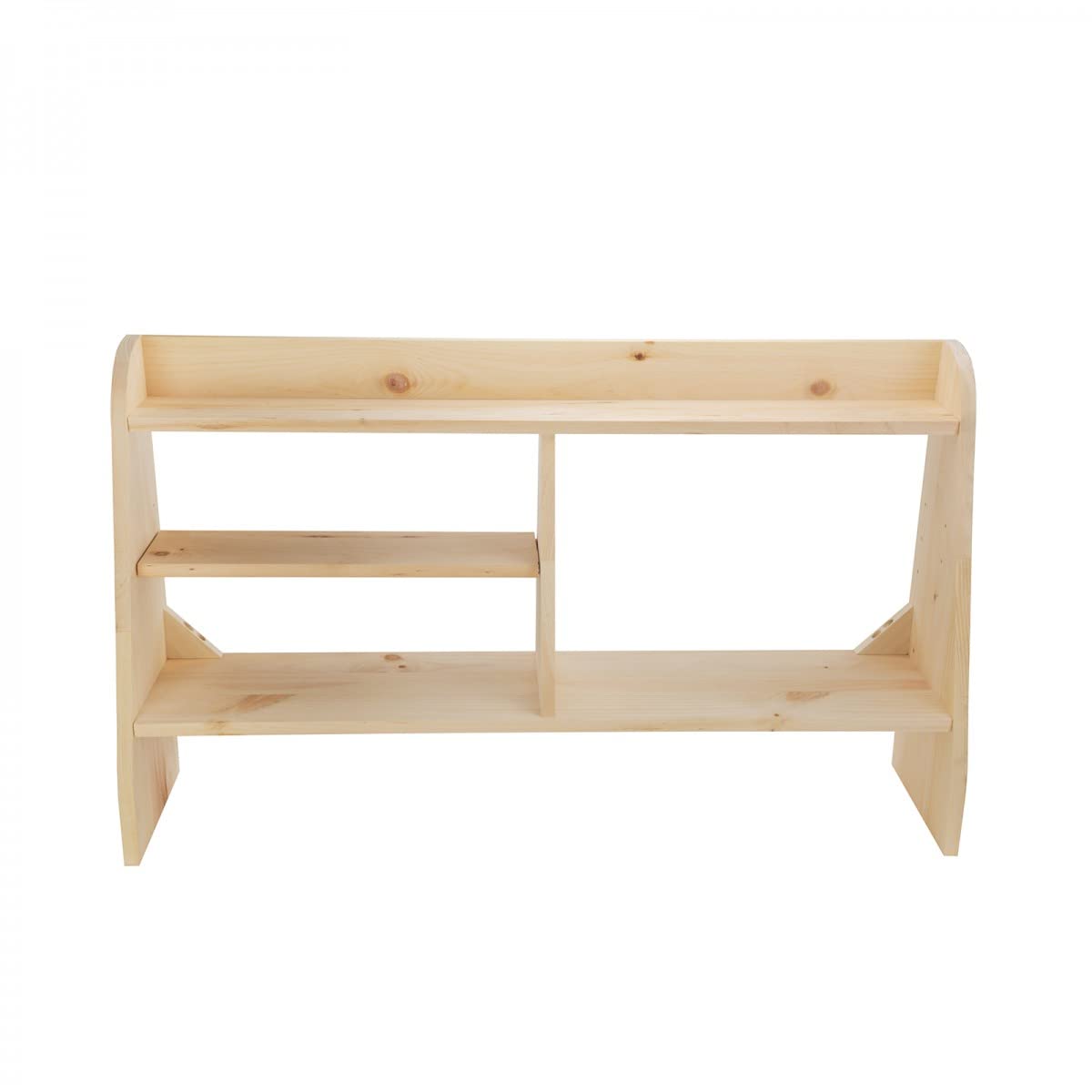 Unfinished Pine Wood Computer Shelf Kit by Renovators Supply - DIY Home Office Desk Organizer for PC, Printer & Accessories - Perfect for Workspace & Gaming Setup