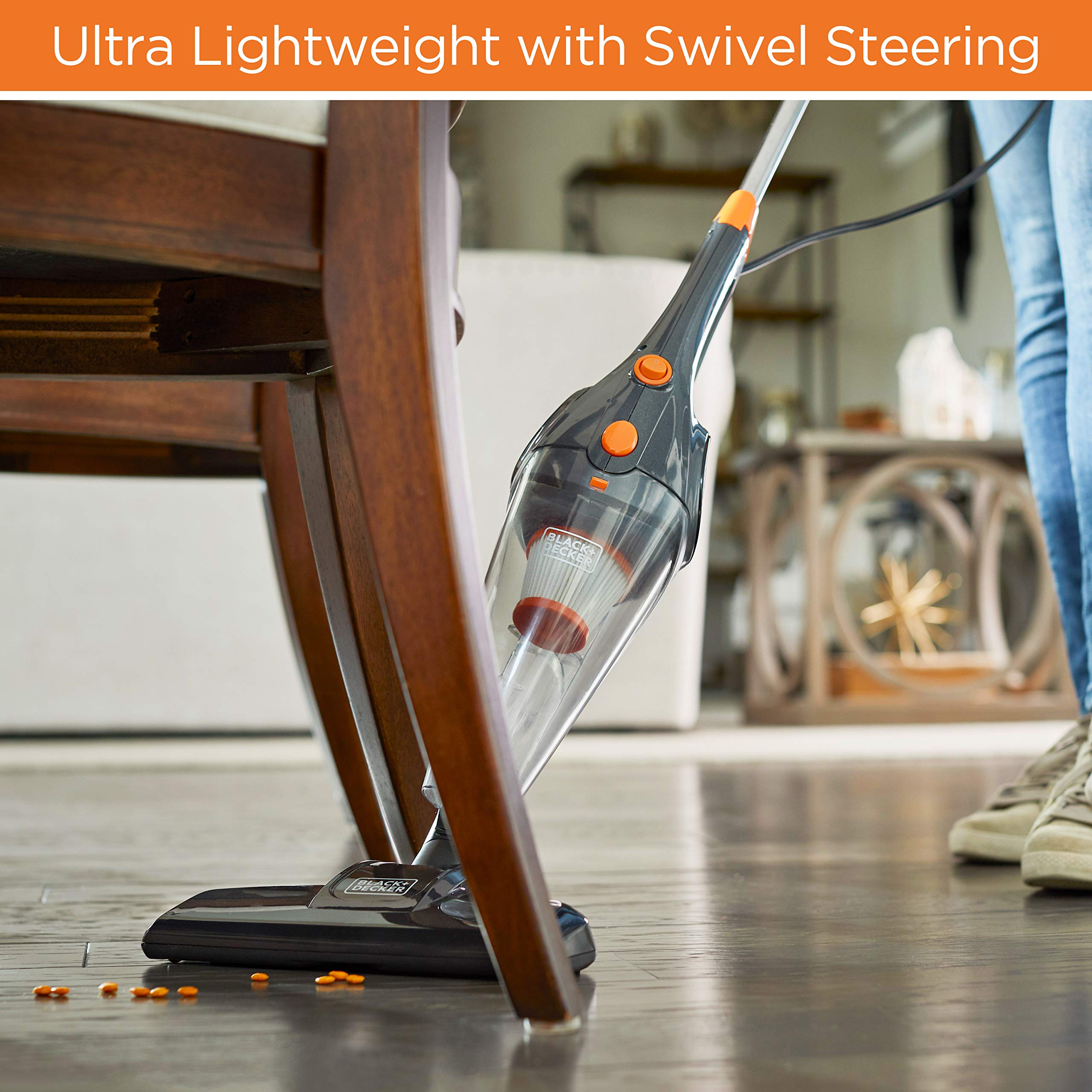 BLACK+DECKER BDXHHV005G 3-in-1 Cordless Handheld Vacuum Cleaner - Lightweight, Powerful Suction for Home, Car & Pet Hair Cleaning (Gray)