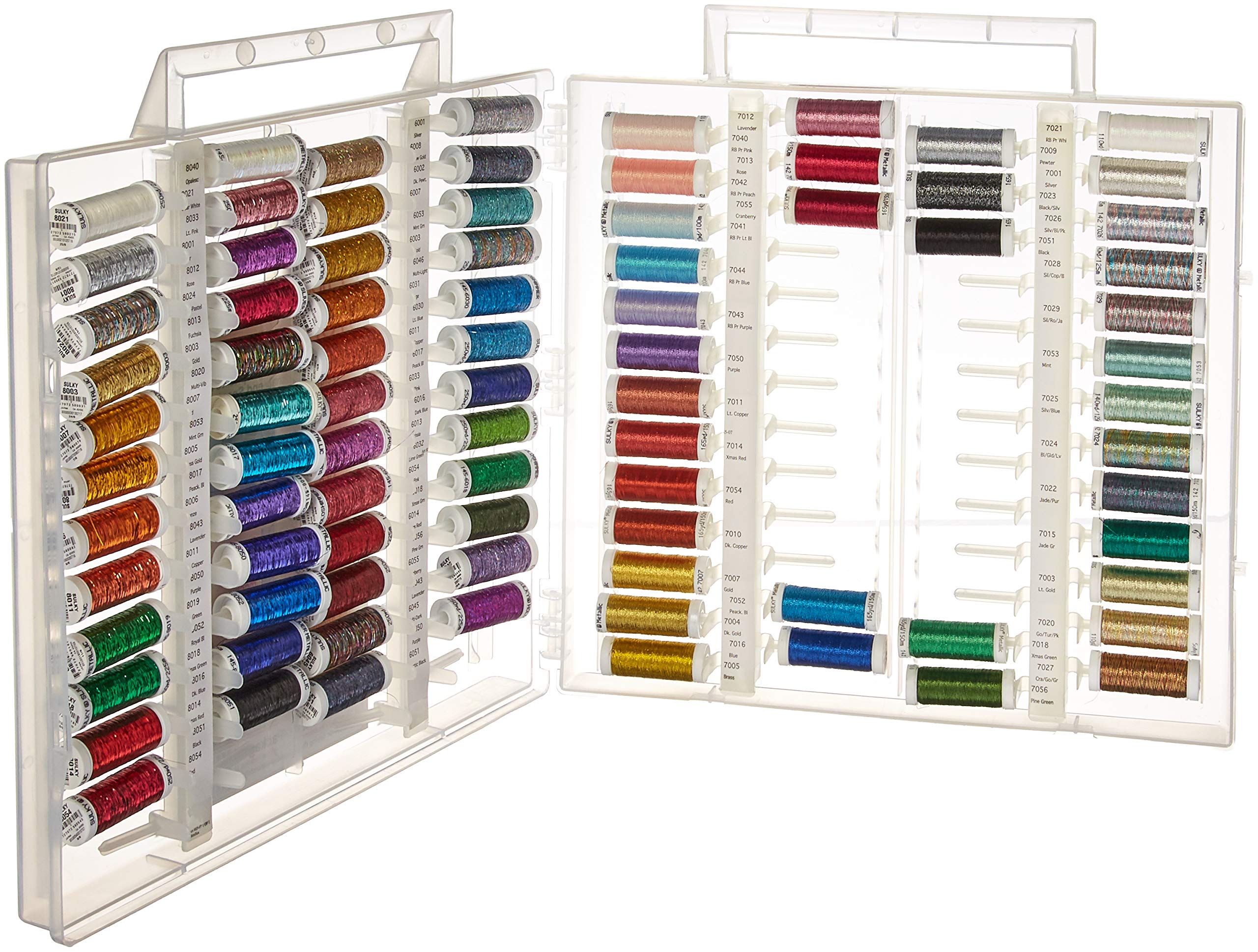 Sulky Metallics Slimline Dream Assortment Storage Box - Metallic Thread Organizer for Sewing, Quilting & Crafting - Perfect for Needlework, Embroidery & DIY Projects