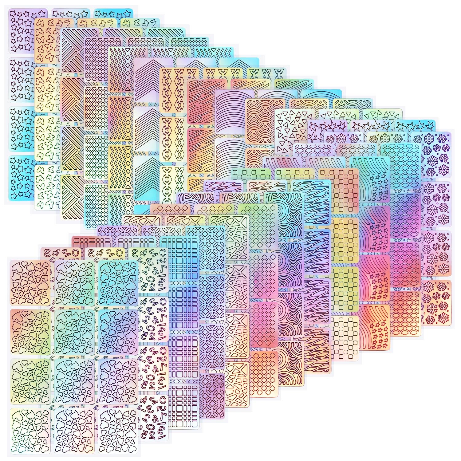 288 Pieces Nail Art Stencils - Premium Nail Decoration Stickers Set with 24 Sheets - DIY Nail Designs for Salon, Home Manicure & Party Nail Art