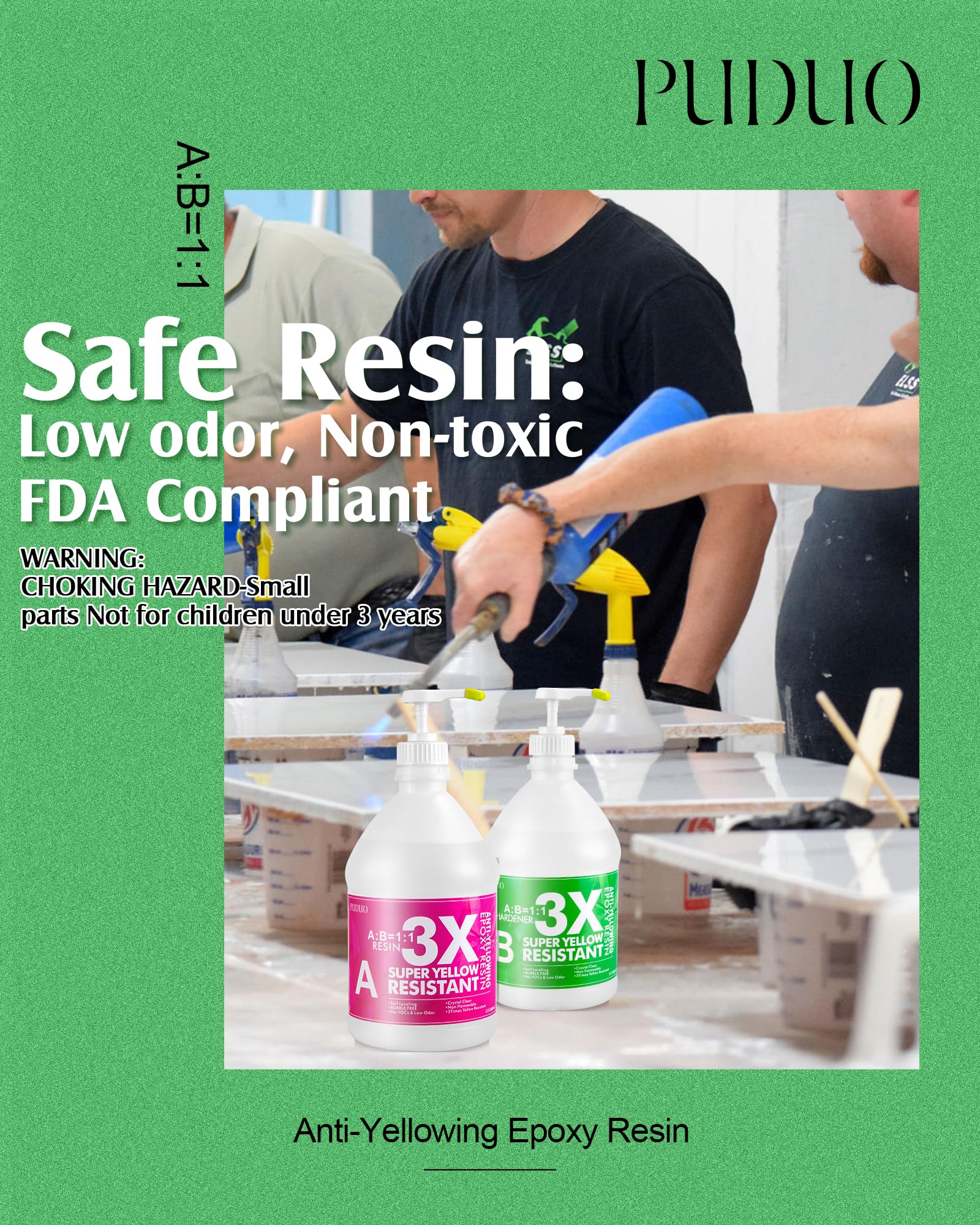 Premium 1 Gallon Crystal Clear Epoxy Resin Kit with Measuring Pumps | Anti-Yellowing Art Resin for Jewelry Making, Casting, DIY Crafts | Perfect for River Tables, Resin Art, Geode Creations & Silicone Mold Projects