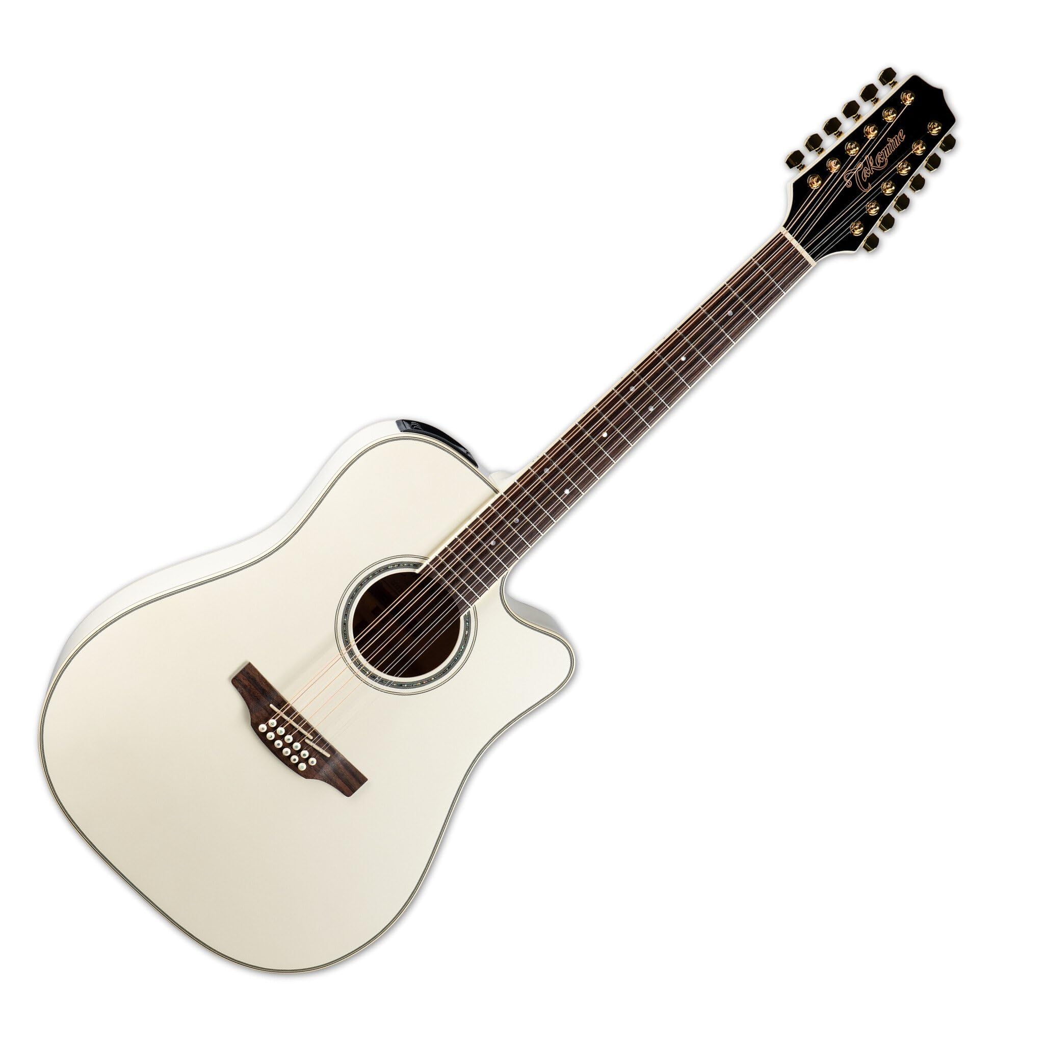 Takamine GD-37CE PW 12-String Acoustic-Electric Guitar in Pearl White - Perfect for Live Performances & Studio Recording